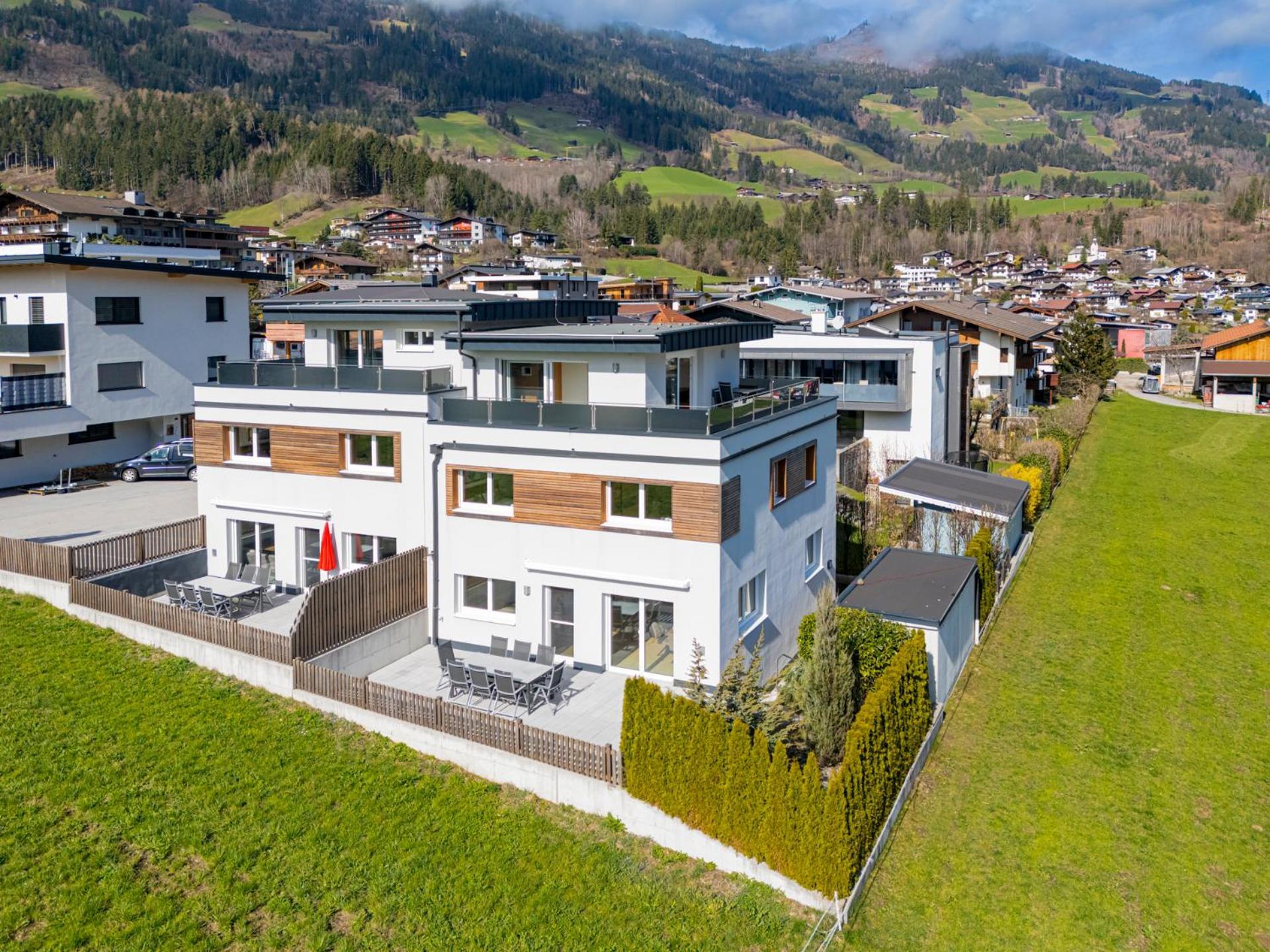 H21 - Modernes Ferienhaus 145Qm, 4Sz, Wellnessbereich Mit Sauna Und Dachterrasse Mit Panoramablick, Kuehlen Und Heizen Mit Geothermie Fügen Eksteriør billede